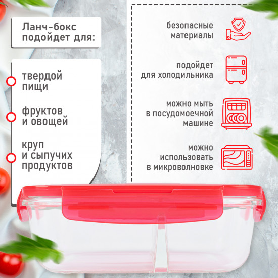 Контейнер пищевой прямоугольный с разделителем