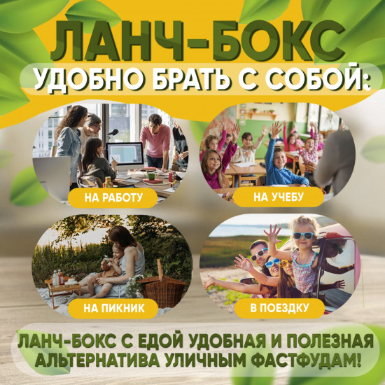 Контейнер пищевой прямоугольный с разделителем