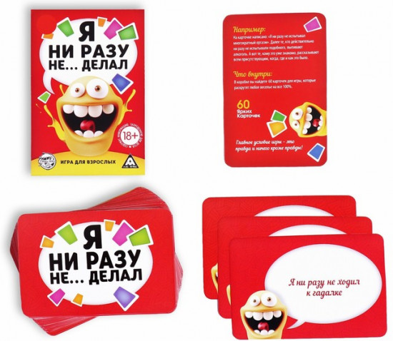 Настольная алкогольная игра «Я ни разу не… делал»