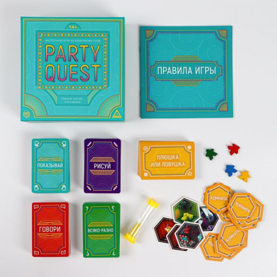 Настольная игра для взрослых на объяснение слов «Party Quest. Говори, рисуй, показывай»