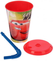 Стакан с соломинкой и крышкой «Тачки» - Фото 1