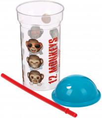 Стакан с соломинкой и крышкой «12 обезьян» - Фото 1