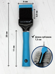 Пуходерка для собак и кошек двухсторонняя жесткая «Flex Groom Professional» - Фото 2