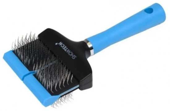 Пуходерка для собак и кошек двойная двухсторонняя жесткая «Flex Groom Professional»