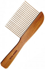 Расческа для собак и кошек с деревянной ручкой - Фото 1