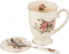 Кружка заварочная с ложкой «Корейская роза» - Фото 1