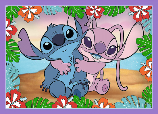 Набор пазлов 4 в 1 «Лило и Стич. Безумный день. Lilo & Stitch. Crazy Day»