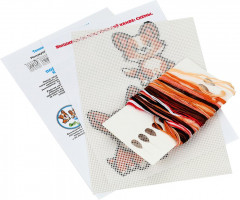 Вышивка крестиком на пластиковой канве «Корги» - Фото 1