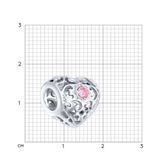 Подвеска из серебра с розовыми фианитами