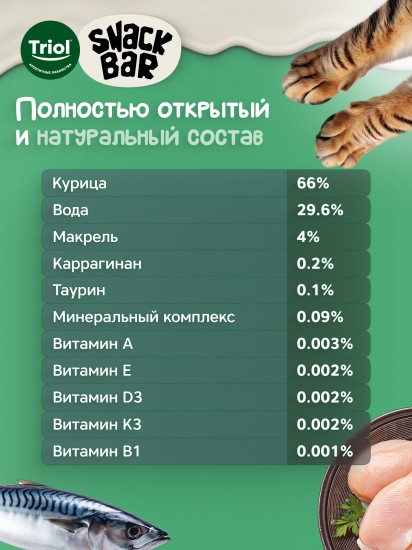 Лакомство для кошек «Крем из курицы с макрелью»