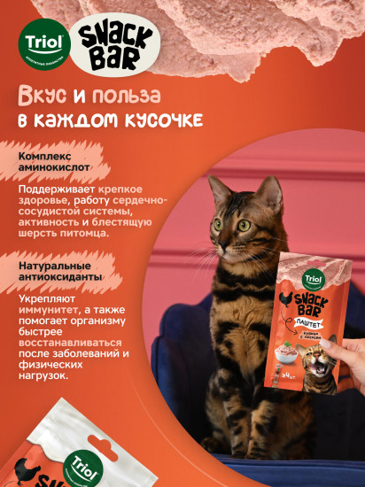 Лакомство для кошек «Паштет из курицы с лососем»