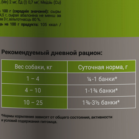 Паштет для активных и рабочих собак «Говядина с печенью»