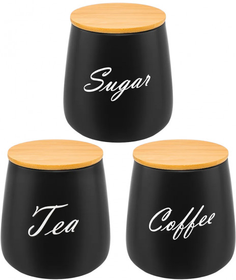 Набор банок для сыпучих продуктов с крышками «Tea, Coffe, Sugar»