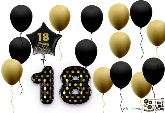 Набор воздушных шаров «Happy birthday. 18»