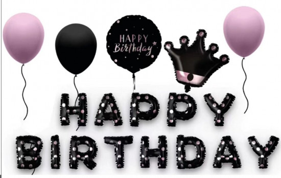 Набор воздушных шаров «Happy birthday. Crown»