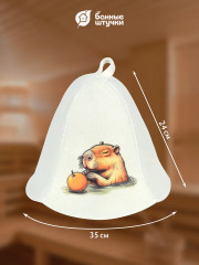 Шапка для бани и сауны «Капибара» - Фото 3