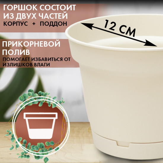 Горшок для цветов с поддоном «Mint»