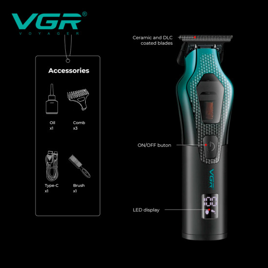 Триммер профессиональный металлический VGR V-997