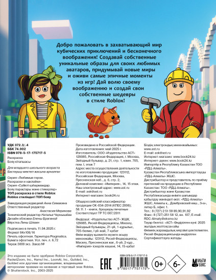 Топ раскраска в стиле Roblox