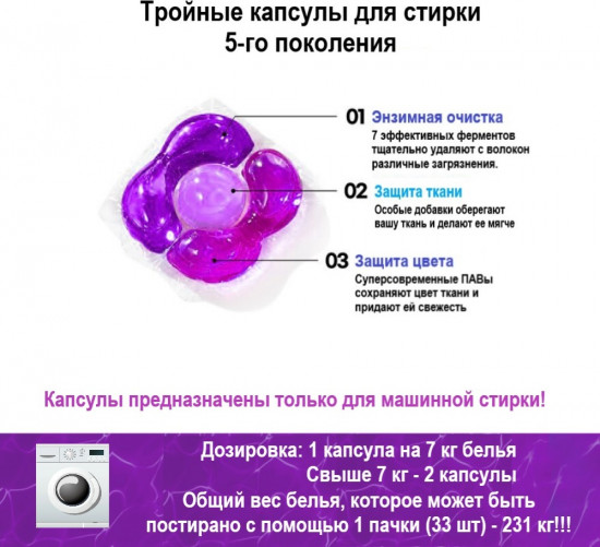 Капсулы для стирки с ароматом лаванды «French Lavender»
