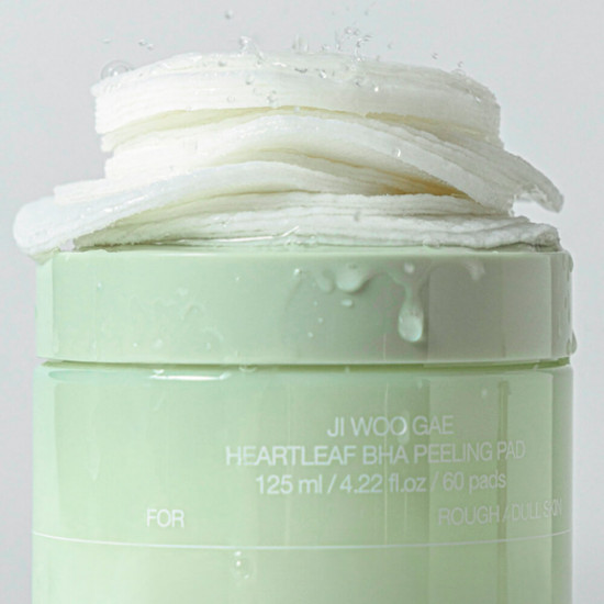 Тонизирующие пилинг-пэды для лица с BHA-кислотой «Ji Woo Gae Heartleaf BHA Peelind Pad»