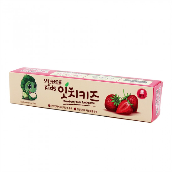Детская зубная паста без фтора со вкусом клубники «Strawberry Kids Toothpaste»