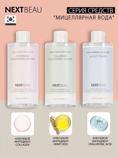 Мицеллярная вода омолаживающая с гидролизованным коллагеном «Intensive Cleansing Water»