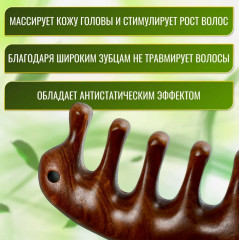 Деревянный гребень для массажа - Фото 1