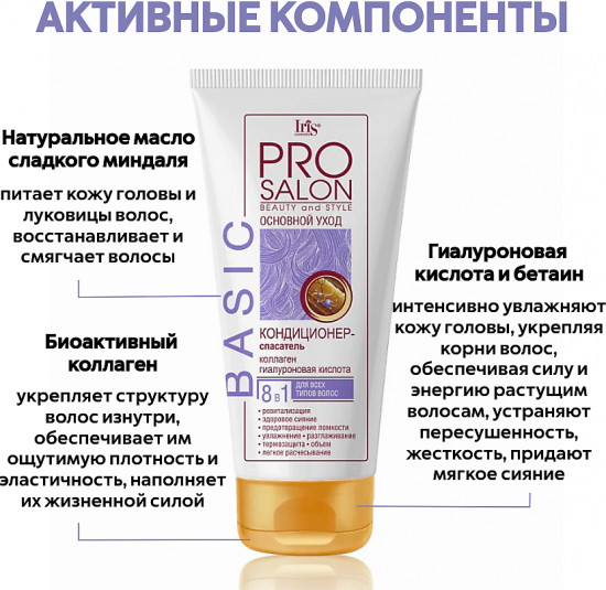 Кондиционер-спасатель для всех типов волос 8 в 1 «Basic. Основной уход»