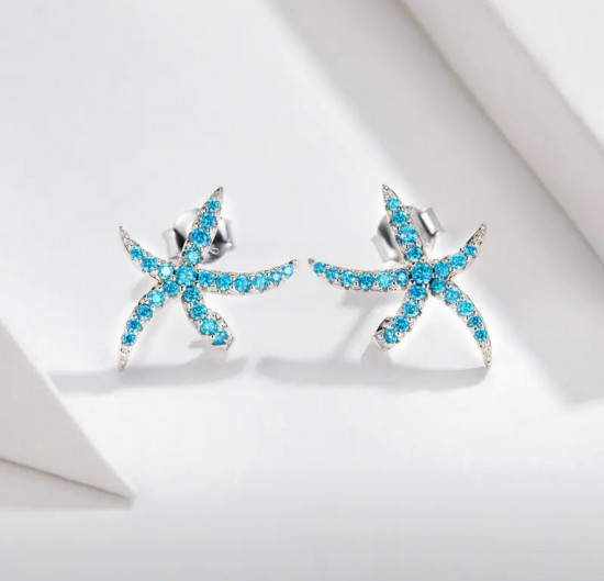 Серьги из серебра «Морская звезда»