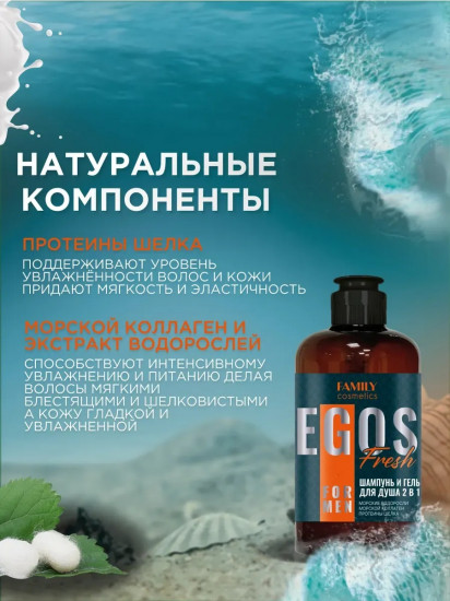 Шампунь и гель для душа мужской «Fresh»