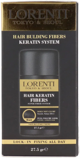 Пудра для укладки волос «Keratin Fibers Black»
