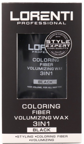 Пудра-воск для укладки волос 3 в 1 «Coloring Fiber Volumizing Wax 3 In 1 Black»