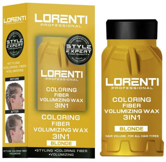 Пудра-воск для укладки волос 3 в 1 «Coloring Fiber Volumizing Wax 3 In 1 Blonde»