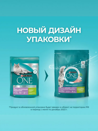 Корм сухой для кошек с индейкой и цельными злаками