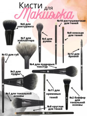 Кисть косметическая для румян и пудровых текстур № 14 - Фото 5