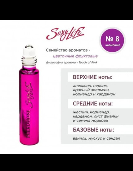 Духи масляные с феромонами «№ 08 Touch of Pink»