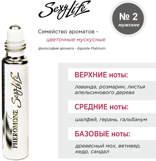 Духи масляные с феромонами «№ 02, Egoiste Platinum»