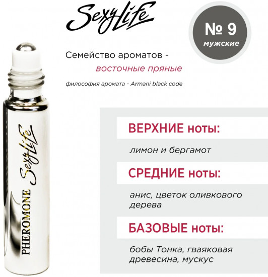 Духи масляные с феромонами «№ 09, Armani black code»