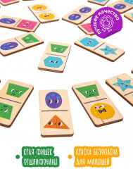 Домино детское деревянное «Фигуры» - Фото 3