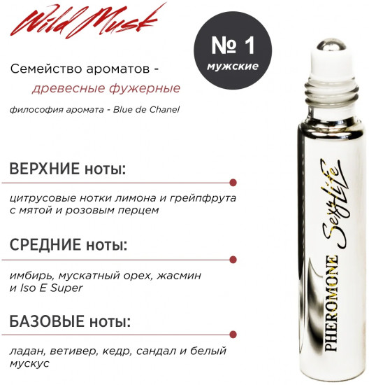 Духи масляные с феромонами мужские «№01, Blue de Chanel»