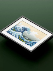 Набор для вышивания по мотивам гравюры К. Хокусая «Большая волна в Канагаве» - Фото 2