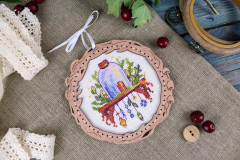 Набор для вышивания на деревянной основе «Домик на полке» - Фото 2