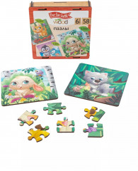 Набор пазлов для малышей деревянных - Фото 7