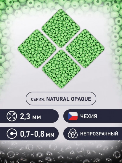 Бисер непрозрачный, цвет 53210 светло-зелёный