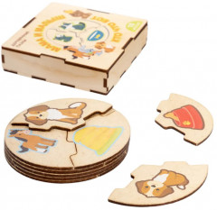 Пазл деревянный «Мама и малыш. Кто что ест» - Фото 8