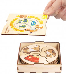 Пазл деревянный «Мама и малыш. Кто что ест» - Фото 13