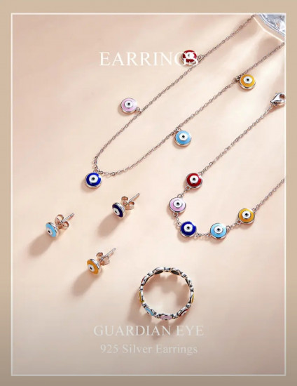 Серьги из серебра «Синие глаза»