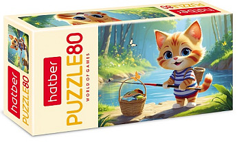 Пазл «Котик-рыбак»