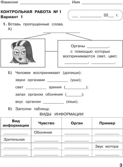 Информатика. 3 класс. Контрольные работы